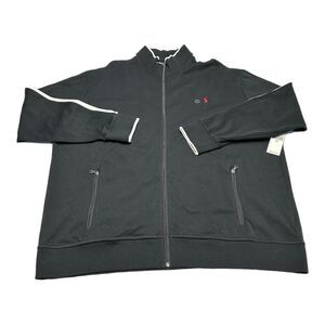 NWT Mens Polo Ralph Lauren Black Full Zip Track Jacket Big Tall Cotton Size 3XLT